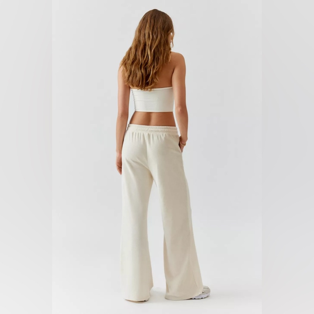 Beyond Yoga Tropez Terrycloth Pull-On Wide Leg Pant Cream Size Large - Picture 2 of 10